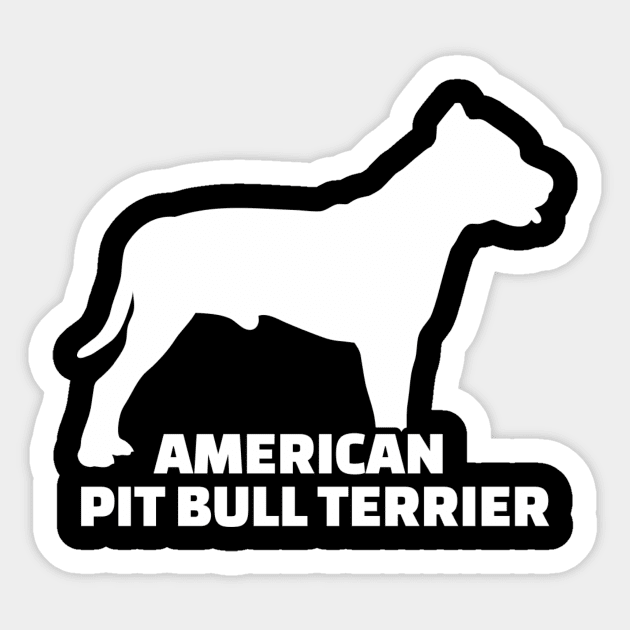 American Pit Bull Terrier silhouette black name Sticker by Designzz